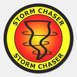 PEGATINA REDONDA STORM CHASER