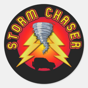 Pegatina Redonda Storm Chaser