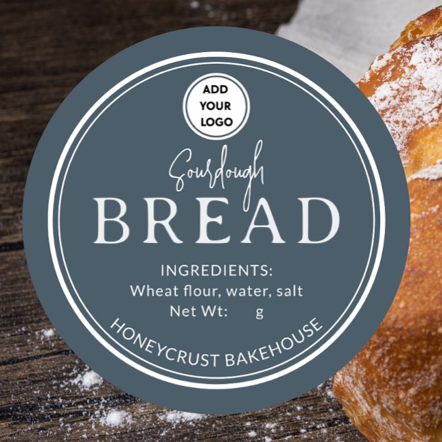 Pegatina Redonda Stormy Sky Blue Bakery Sourdough Bread Sticker (Subido por el creador)