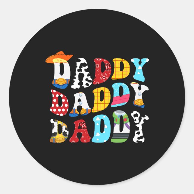 Pegatina Redonda Story Daddy Toy Boy Story Dad (Anverso)
