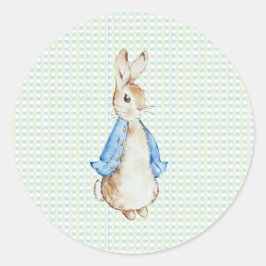 Pegatina Redonda Storybook Garden Rabbit Inspired Baby Shower 