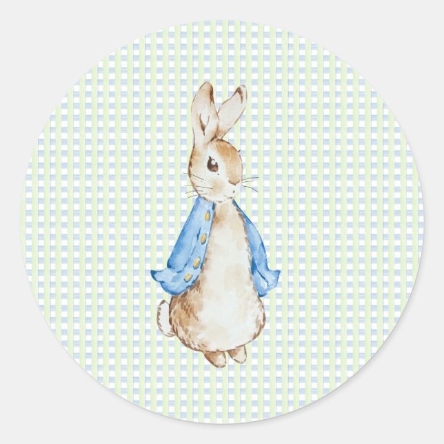 Pegatina Redonda Storybook Garden Rabbit Inspired Baby Shower  (Anverso)