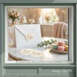 Pegatina Redonda Storybook Magic Enchanted Forest 