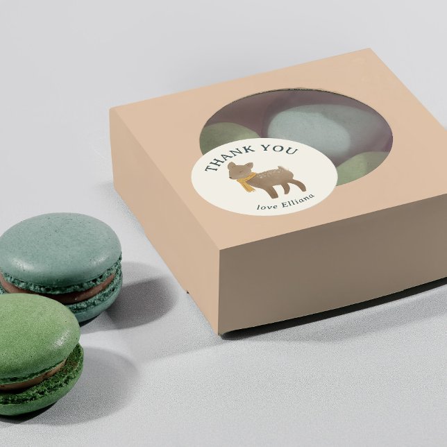 Pegatina Redonda Storybook Woodland Friends Baby Shower (Subido por el creador)