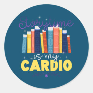Pegatina Redonda Storytime Es Mi Libro De Historias De Cardio