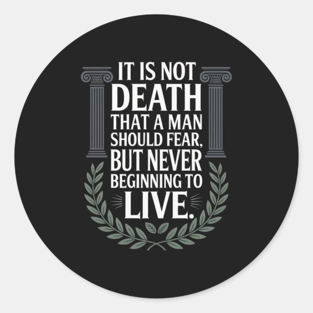 Pegatina Redonda Stotidista Cita Estrellas Guay Estoicismo Motivaci (Anverso)