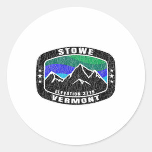 Pegatina Redonda Stowe Vermont T Shirt Trastorno del Esquí Tee Ski