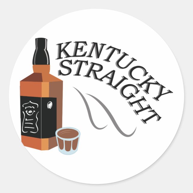 Pegatina Redonda Straight Kentucky (Anverso)