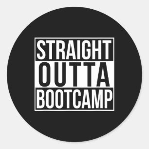 Pegatina Redonda Straight Outta Bootcamp