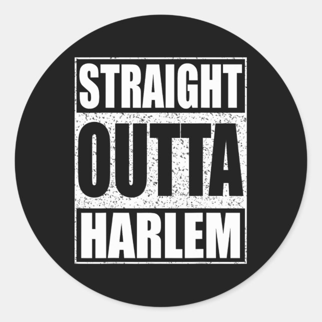 Pegatina Redonda Straight Outta Harlem (Anverso)
