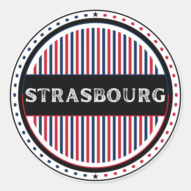 Pegatina Redonda Strasbourg City Pride Emblem – French Identity (Anverso)