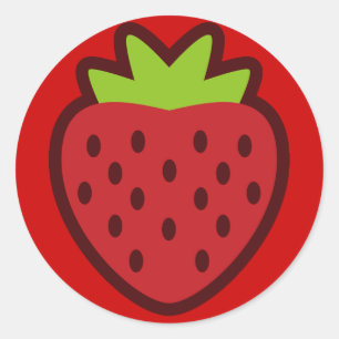 PEGATINA REDONDA STRAWBERRY