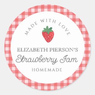 Pegatina Redonda Strawberry Berry Jam Home Personalizado