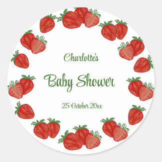 Pegatina Redonda Strawberry Berry Sweet Fruit Shcool Office Classic