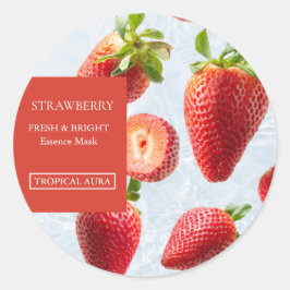 Pegatina Redonda Strawberry Facial Mask Label