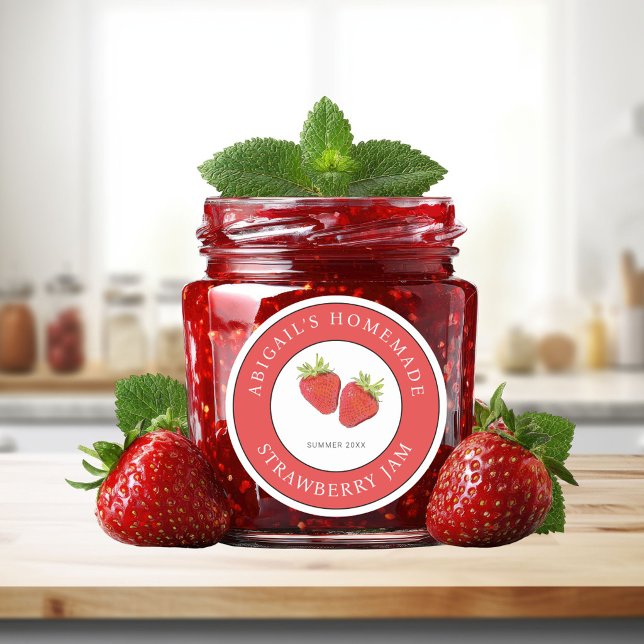 Pegatina Redonda Strawberry Jam Label  (Subido por el creador)