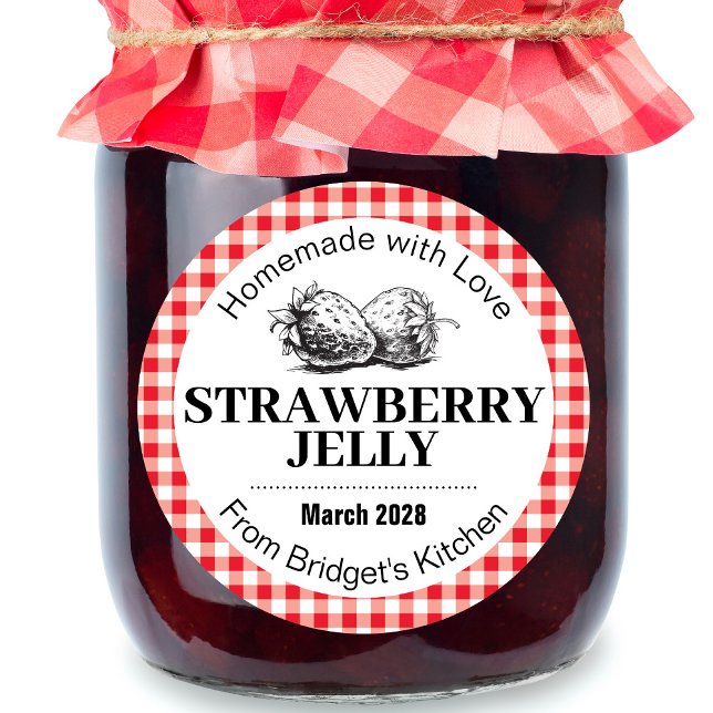 Pegatina Redonda Strawberry Jelly Jam Homemade label STRAW02rd (Subido por el creador)