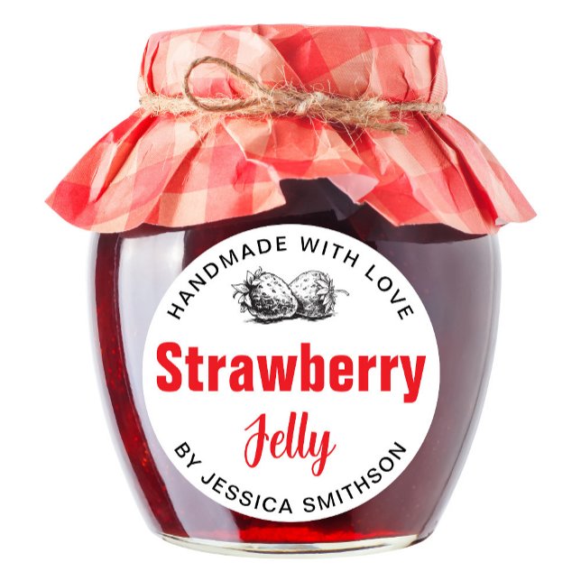 Pegatina Redonda Strawberry Jelly Jam Homemade label STRAW03brd (Subido por el creador)