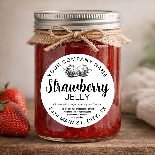 Pegatina Redonda Strawberry Jelly Jam Homemade label STRAW04rd (Subido por el creador)