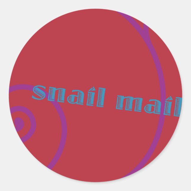 Pegatina Redonda Strawberry Snail Mail (Anverso)