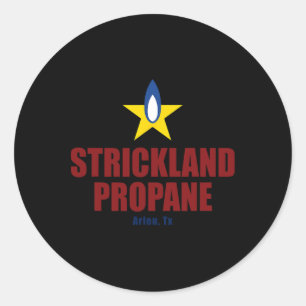 Pegatina Redonda Strickland Propane - Arlen Texas Yellow Star Bbq