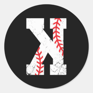 Pegatina Redonda Strikeout K del lanzador de béisbol