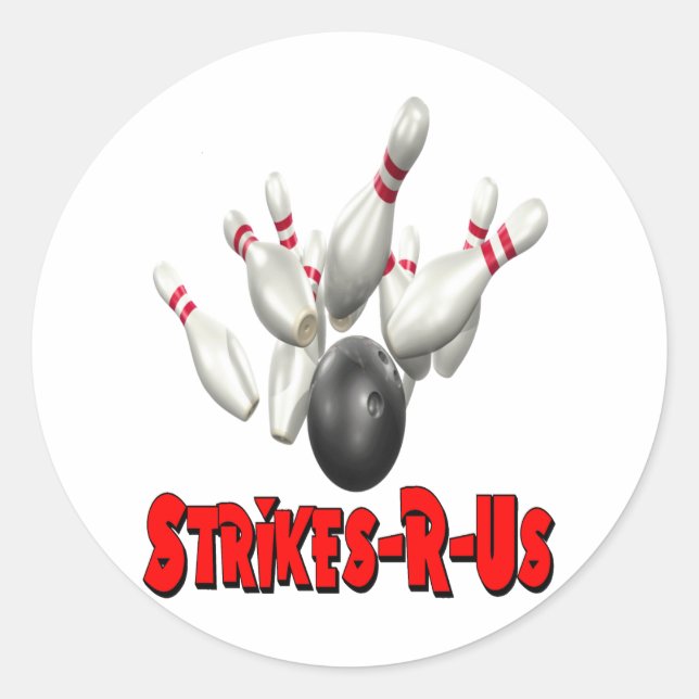 Pegatina Redonda Strikes-R-Us (Anverso)