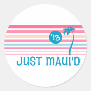 Pegatina Redonda Stripe Just Maui d
