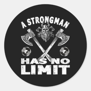 Pegatina Redonda Strongman No Tiene Poder Límite De Entrenamiento D
