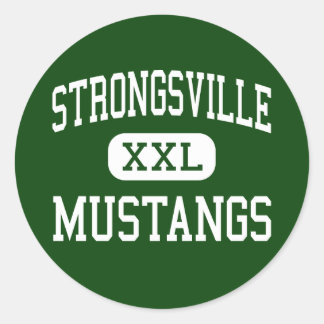 Pegatina Redonda Strongsville - Mustangs - High - Strongsville Ohio