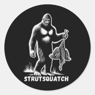 Pegatina Redonda Strutsquatch Bigfoot Sasquatch Juventud divertida