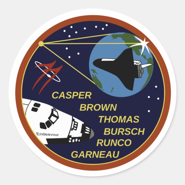 PEGATINA REDONDA STS-77 (Anverso)