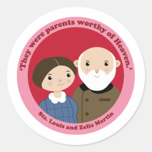 Pegatina Redonda Sts. Louis y Zelie Martin