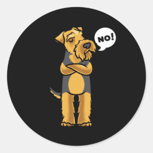 Pegatina Redonda Stubborn Welsh Terrier Dog