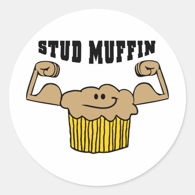 Pegatina Redonda Stud Muffin (Anverso)