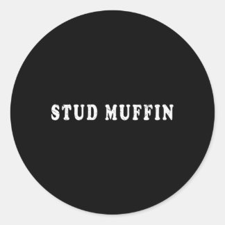 Pegatina Redonda Stud Muffin Para Amigo O Marido