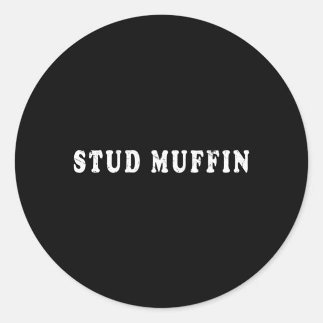 Pegatina Redonda Stud Muffin Para Amigo O Marido (Anverso)