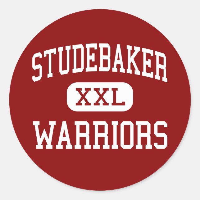 Pegatina Redonda Studebaker - Warriors - Middle - Huber Heights (Anverso)