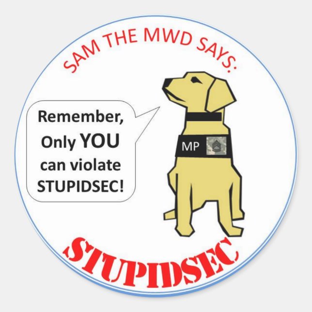 PEGATINA REDONDA STUPIDSEC (Anverso)