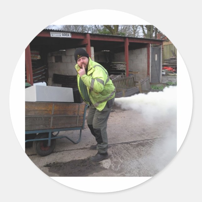 Pegatina Redonda Stu's erm FART lol (Anverso)