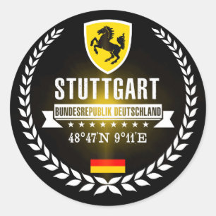 Pegatina Redonda Stuttgart