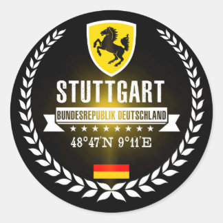 Pegatina Redonda Stuttgart