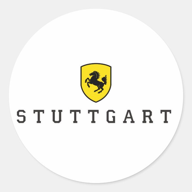 Pegatina Redonda Stuttgart Escudo Stuttgarter Wappen (Anverso)