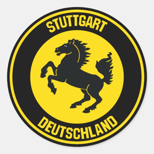 Pegatina Redonda Stuttgart Round Emblem (Anverso)