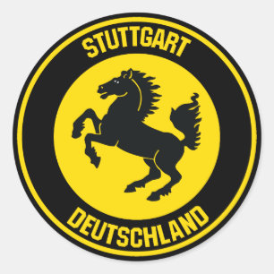 Pegatina Redonda Stuttgart Round Emblem