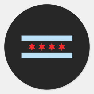 Pegatina Redonda Styley Chicago Flag Gray Small