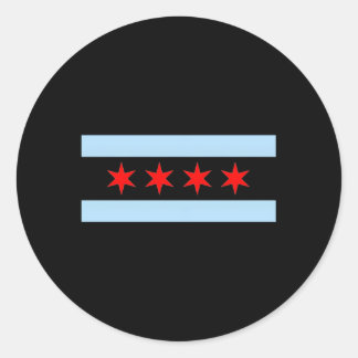 Pegatina Redonda Styley Chicago Flag Gray Small