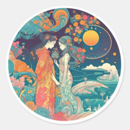 Pegatina Redonda Su amor, su camino