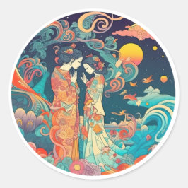 Pegatina Redonda Su amor, su camino