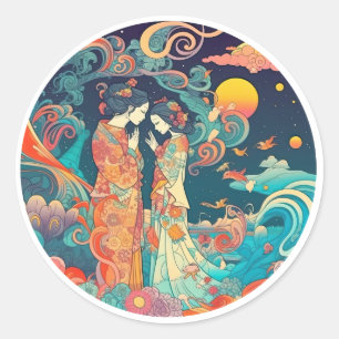 Pegatina Redonda Su amor, su camino